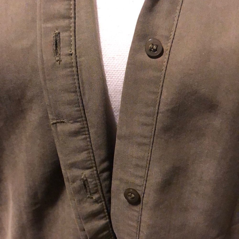 Silence& Noise Army Green Button Down Tunic Shirt - image 5